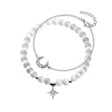 Star Moon Opal Stone Charm Lucky Bracelet Zircon Party Ladies