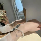 Star Moon Opal Stone Charm Lucky Bracelet Zircon Party Ladies
