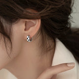 Vintage Checkerboard Earrings Hoop Earring for Women Girl Cartilage Jewelry
