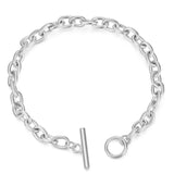 KOtik Hip Hop Silver Steel Bracelet Bangle Men Women