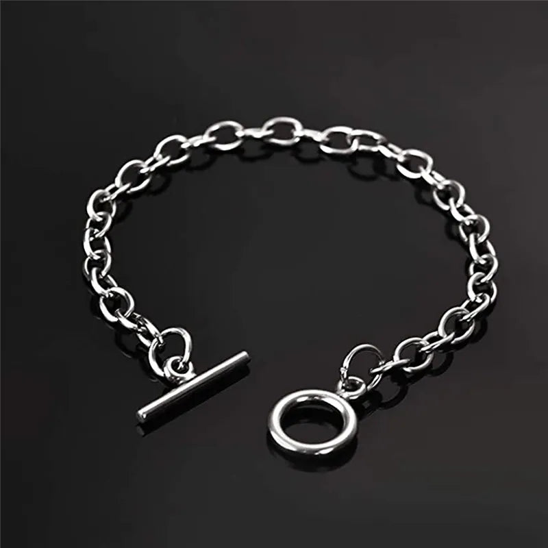 KOtik Hip Hop Silver Steel Bracelet Bangle Men Women