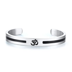 KOtik AUM OM Bangle Stainless Steel Cuff Bracelet Yoga Lucky Peace Indian
