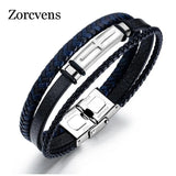 KOtik Cross Bracelet Leather Braided Rope Steel Bangle Punk Jewelry
