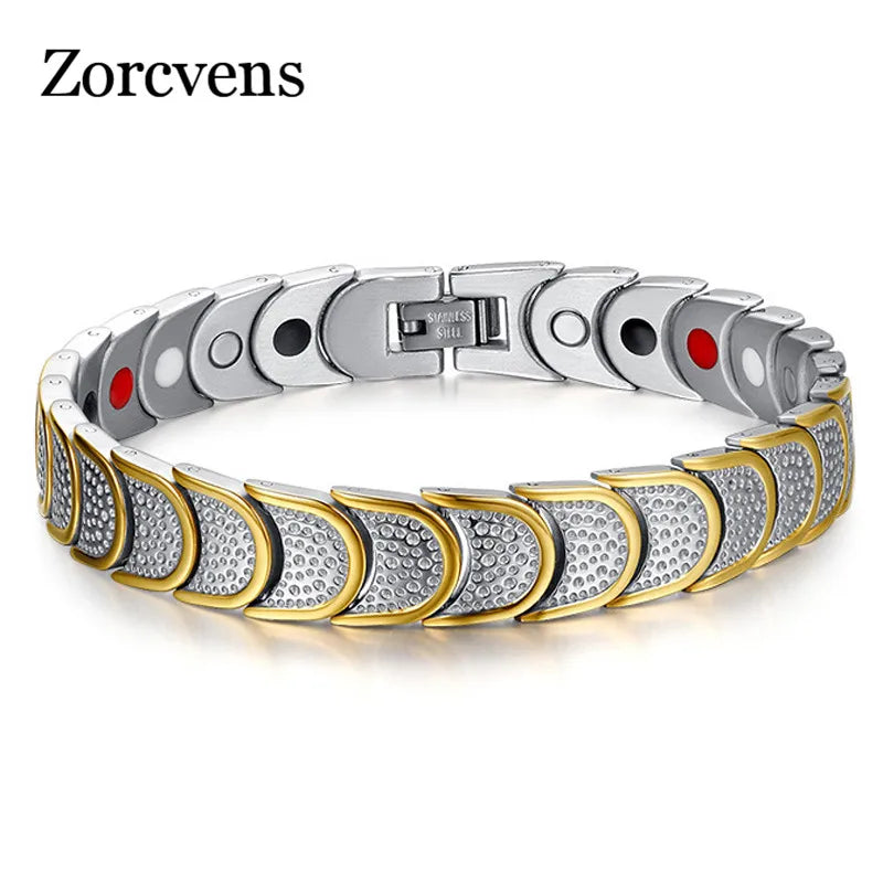 KOtik Gold-Color Magnetic Bracelet Jewelry for Men