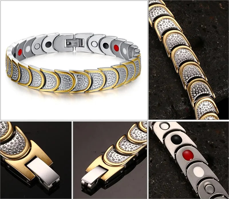 KOtik Gold-Color Magnetic Bracelet Jewelry for Men