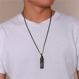 KOtik Men Glass Cylinder Aromatherapy Perfume Pendant Necklace