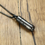 KOtik Men Glass Cylinder Aromatherapy Perfume Pendant Necklace