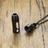 KOtik Men Glass Cylinder Aromatherapy Perfume Pendant Necklace