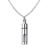 KOtik Men Glass Cylinder Aromatherapy Perfume Pendant Necklace