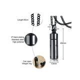KOtik Men Glass Cylinder Aromatherapy Perfume Pendant Necklace