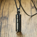 KOtik Men Glass Cylinder Aromatherapy Perfume Pendant Necklace