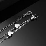 KOtik Silver Double Layer Charm Bracelets Stainless Steel Heart Wedding Bracelet