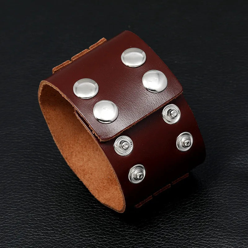 KOtik Punk Vintage Leather Bracelets for Women Men