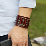 KOtik Punk Vintage Leather Bracelets for Women Men