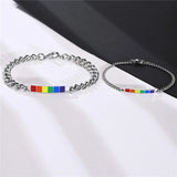 KOtik Pride Bracelet Stainless Steel Enamel Rainbow LGBT Charm Curban