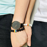 KOtik Rainbow Bead Bracelet Pride Natural Stone Strand Couple Bracelets
