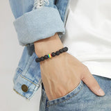 KOtik Rainbow Bead Bracelet Pride Natural Stone Strand Couple Bracelets