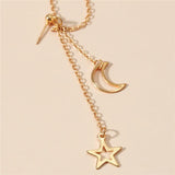 Punk Style Silver Moon Star Earrings