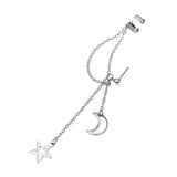 Punk Style Silver Moon Star Earrings