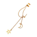 Punk Style Silver Moon Star Earrings