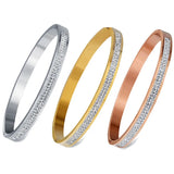 Crystal Rhinestone Pave Stainless Steel Bracelets for Women