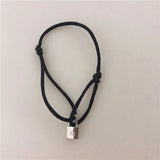 BTS Lock Pendant Rope Chain Bracelet Couple Bangle