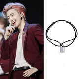 BTS Lock Pendant Rope Chain Bracelet Couple Bangle
