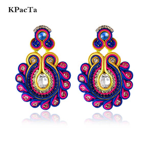 Soutache Earring Ethnic Crystal Drop Earring Oorbellen