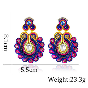 Soutache Earring Ethnic Crystal Drop Earring Oorbellen