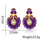 Soutache Earring Ethnic Crystal Drop Earring Oorbellen