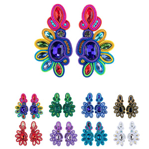 Vintage Soutache Earrings Dangle Charms Bohemian Jewelry