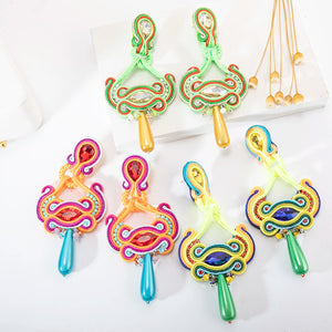 Vintage Soutache Dangle Earrings for Women Bohemian Jewelry