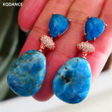 Apatite Gem Stone Water Drop Earrings 925 Silver for Women