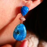 Apatite Gem Stone Water Drop Earrings 925 Silver for Women