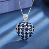 Emerald Green Sapphire Ruby Red Zircon Diamond Heart Pendant Necklace