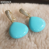 Brown Red Agate Apatite Turquoise Tear Drop Earrings 925 Silver