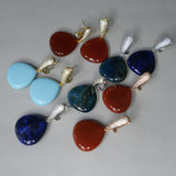Brown Red Agate Apatite Turquoise Tear Drop Earrings 925 Silver