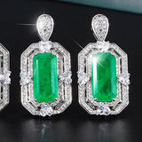 Paraiba Tourmaline Earrings Blue/Green Stone 925 Silver Party Jewelry