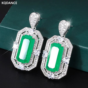 Paraiba Tourmaline Earrings Blue/Green Stone 925 Silver Party Jewelry