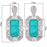 Paraiba Tourmaline Earrings Blue/Green Stone 925 Silver Party Jewelry
