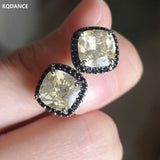 Lab Diamond Blue/Yellow Stud Earrings 925 Sterling Silver Jewelry