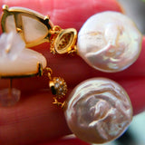 Baroque Freshwater Pearl Drop Earrings 925 Silver Plated Jewelry