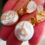 Baroque Freshwater Pearl Drop Earrings 925 Silver Plated Jewelry