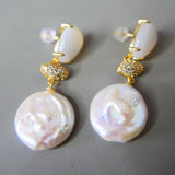 Baroque Freshwater Pearl Drop Earrings 925 Silver Plated Jewelry