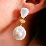 Baroque Freshwater Pearl Drop Earrings 925 Silver Plated Jewelry