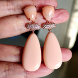 Orange Pink Turquoise Earrings 925 Silver Yellow/Rose Plated Jewelry
