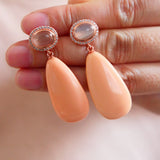 Large Apatite Drop Earrings 925 Silver Jewelry