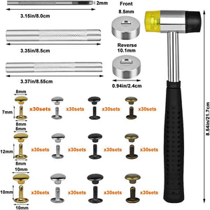 KRABALL 360 Set Double Cap Rivets Kit for Clothes Shoes Repair