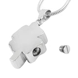 Steel Falling Leaf Shape Memorial Cremation Urn Necklace