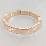 Enamel Stretch Bracelet Rainbow Tile Charm Jewelry for Women
